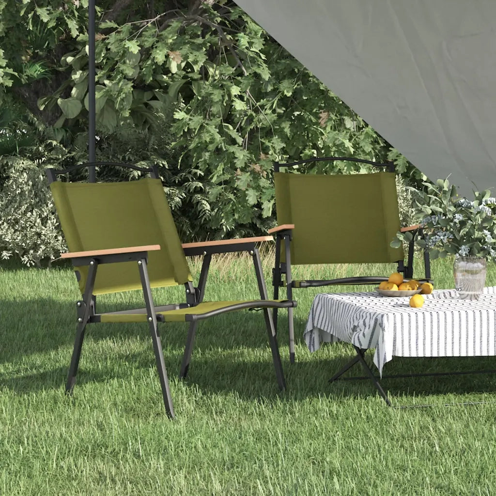 Sedie da Campeggio 2 pz | Sedie da Esterno Verdi 54x55x78 cm Tessuto Oxford