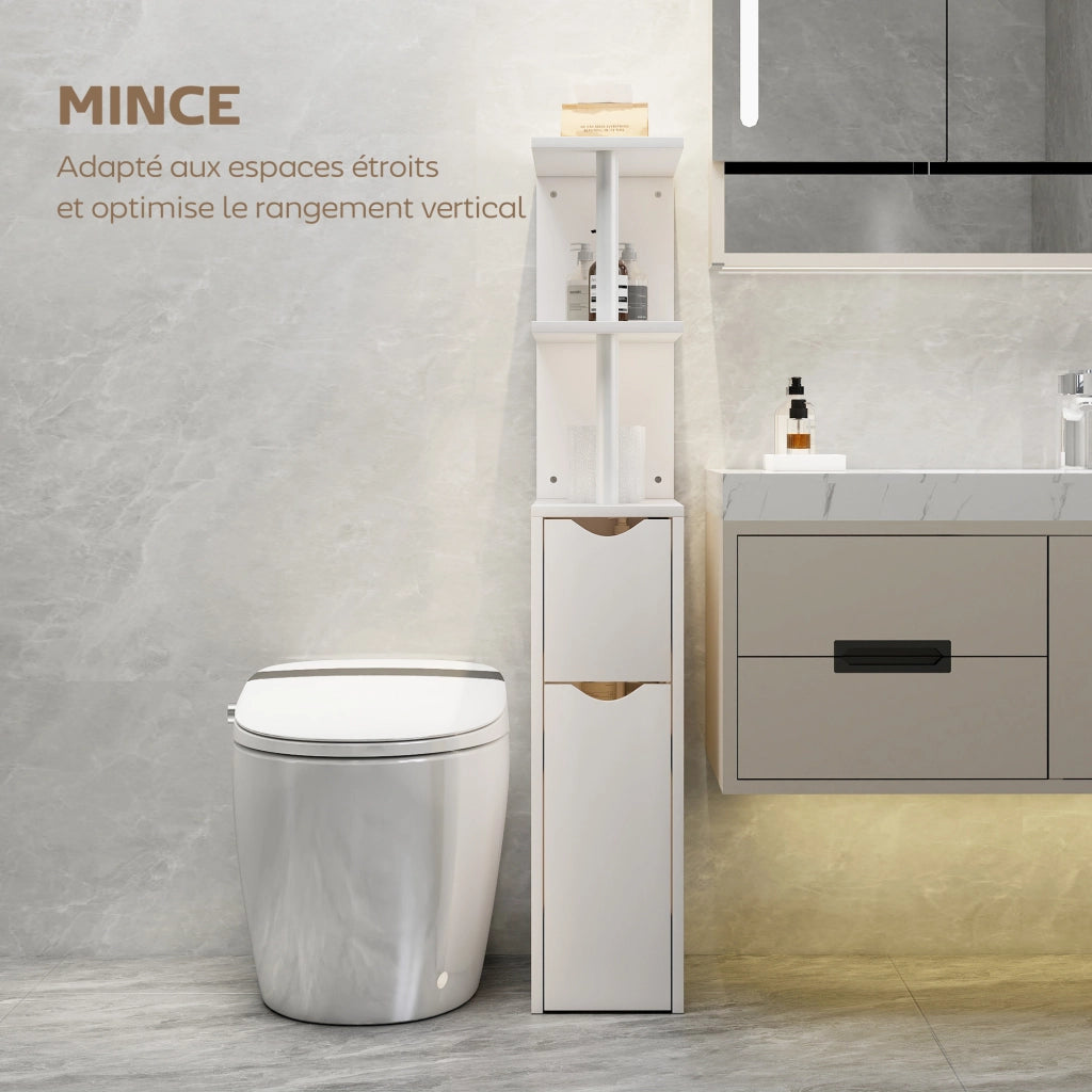 Mobile Bagno con Cassetto e Ripiani ¨C Zephmum ¨C Bianco 20x45x115