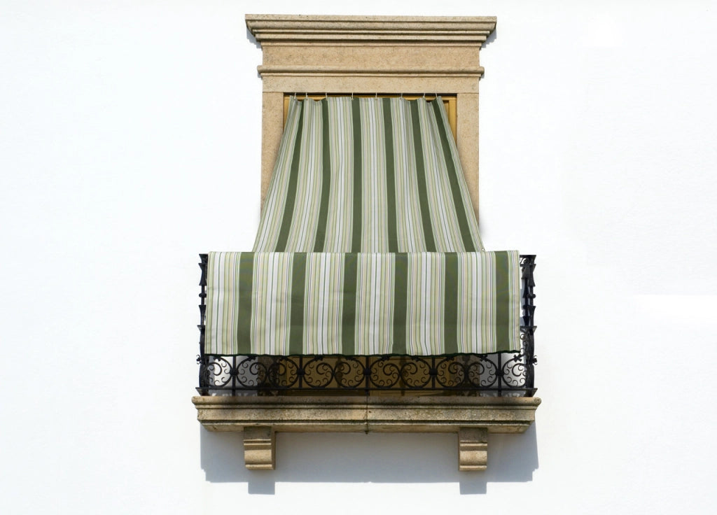 Tenda Da Sole A Caduta UV Per Esterno Balcone Casa Telo Ombra Modello Riga Fine - 145x250 - Verde