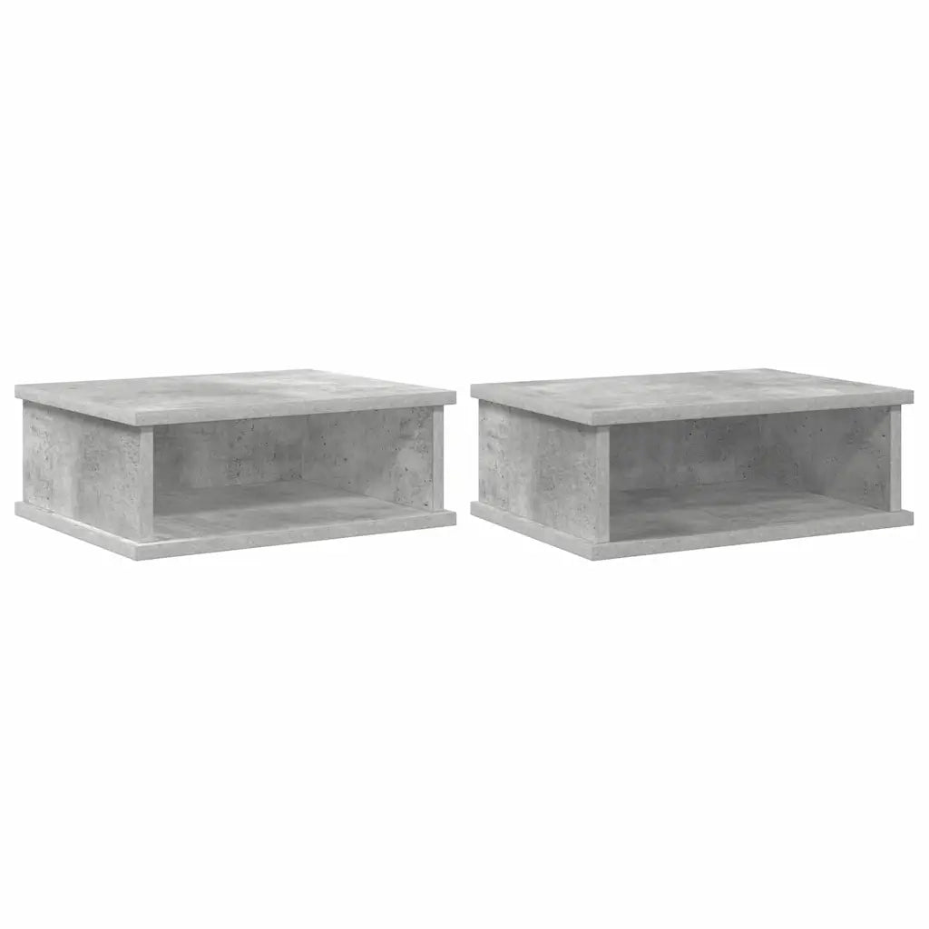 Comodino 2 pcs Grigio cemento 40 x 31 x 15 cm Legno multistrato 891111