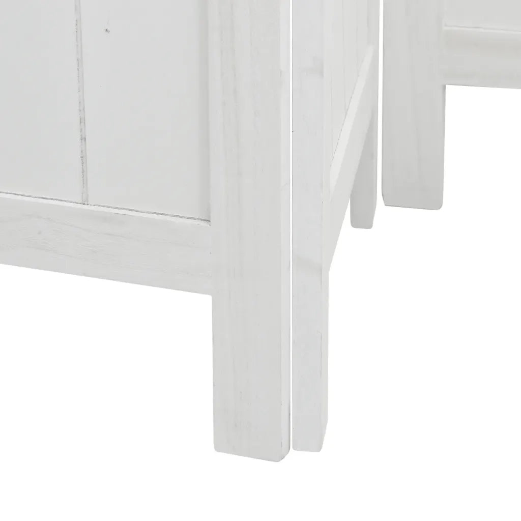 Divisorio Ambienti 3Pannelli Bianco Legno Massello di Paulownia 358720