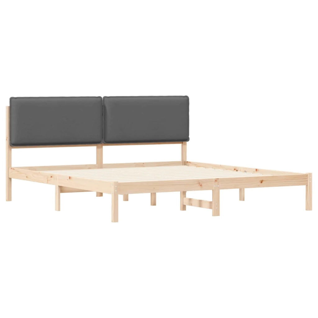 Letto con Testiera Rivestita Grigio scuro 180 x 200 cm 877820