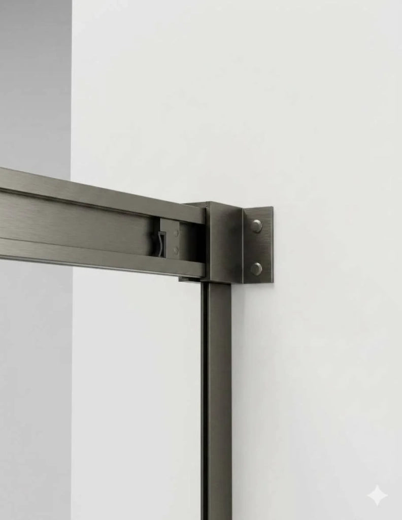 Porta doccia scorrevole 1+1 THALASSA (BASIC) 140 cm Profilo Titanio vetro serigrafato