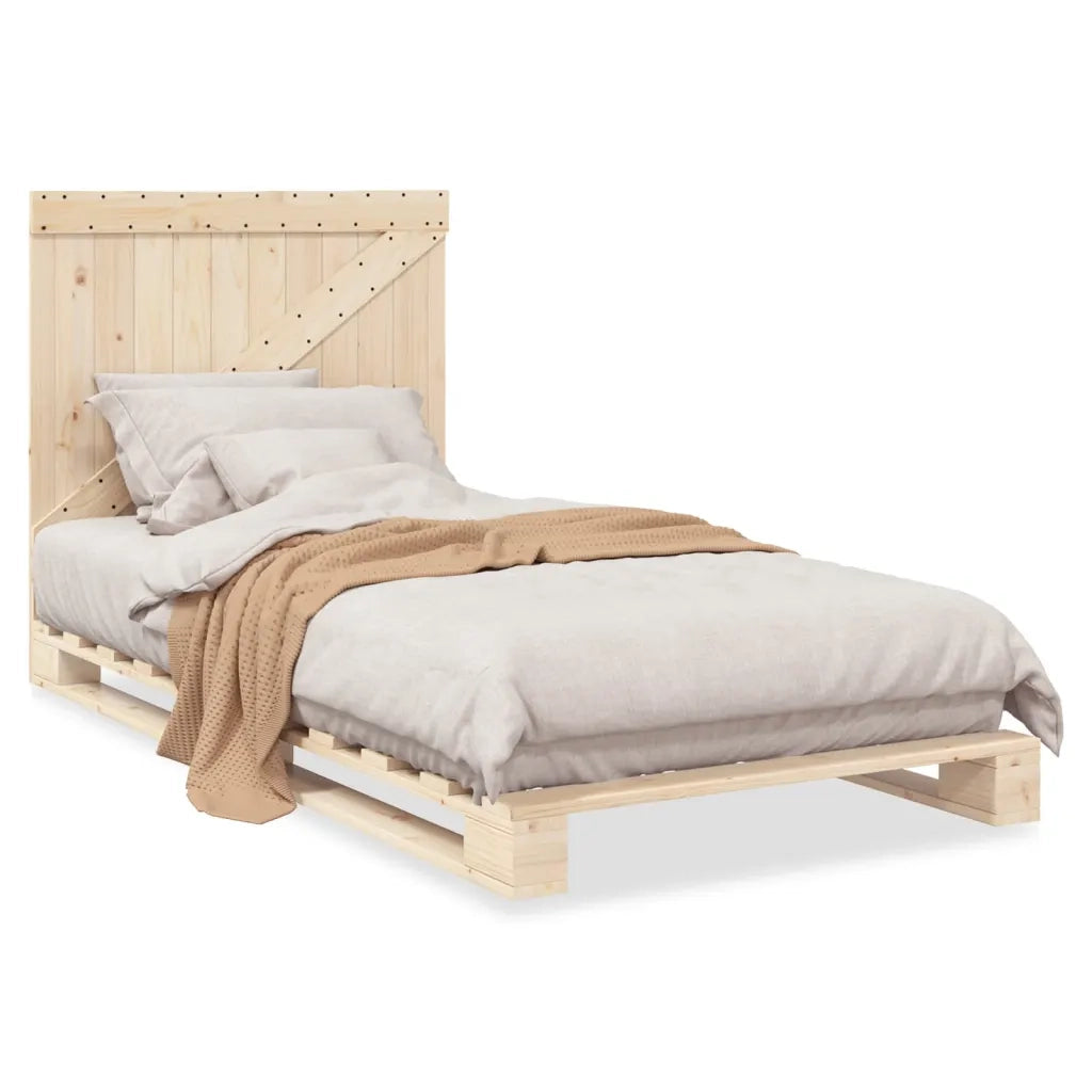 Giroletto con Testiera 100x200 cm Legno Massello di Pino 3281551