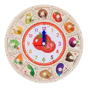Trade Shop - Orologio Puzzle In Legno Educativo Gioco Con Tessere A Incastro Verdure Con Pomelli 53765 -
