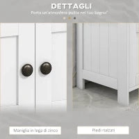 kleankin Mobile Sottolavabo con Ripiano e Armadietto, Intaglio e U e 2 Ante, 60x30x60 cm, Bianco