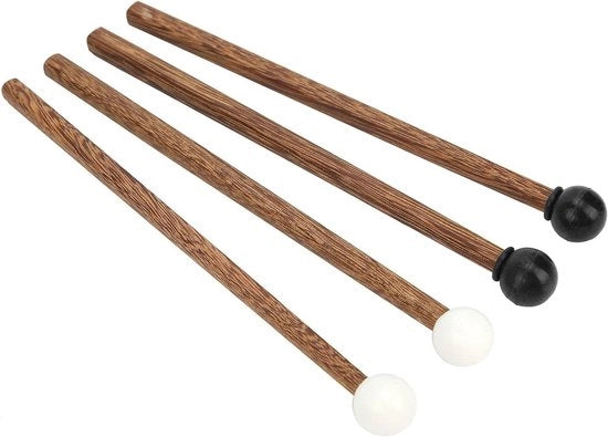 Mazzoli a Tong in Acciaio con Testa in Gomma - Set da 4 - 16,5 cm