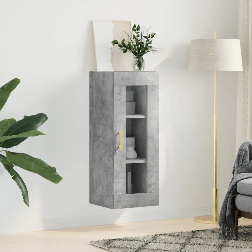Mobile a Parete Grigio Cemento 34,5x34x90 cmcod mxl 104310