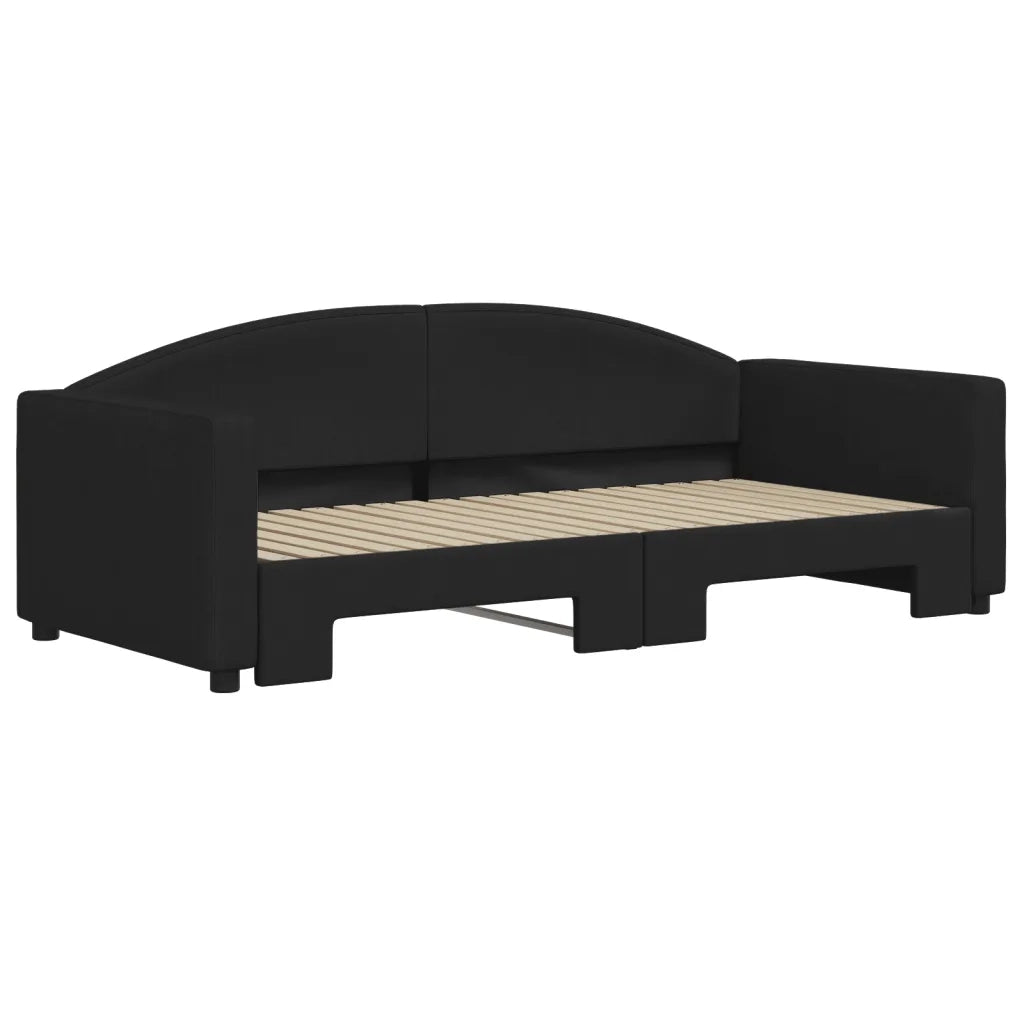 Divano Letto con Letto Estraibile-Sofa Letto-Daybed Nero 90x190 cm in Tessuto 715901