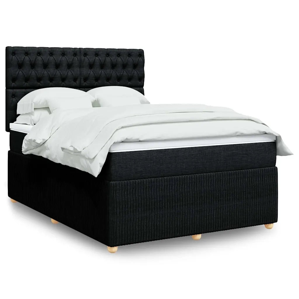 Giroletto a Molle con Materasso Nero 140x200 cm in Tessuto