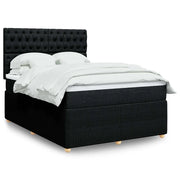 Giroletto a Molle con Materasso Nero 140x200 cm in Tessuto