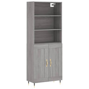 Buffet credenza cassettiera armadio mobile contenitore organizer cucina soggiorno salotto rovere Sonoma alto 69,5 x 34 x 180 cm legno ingegnerizzato grigio 02_0035601