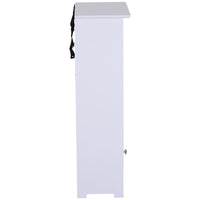 Mobiletto da Bagno in 40x23x80 cm  Floreale Bianco