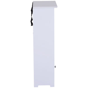 Mobiletto da Bagno in 40x23x80 cm  Floreale Bianco