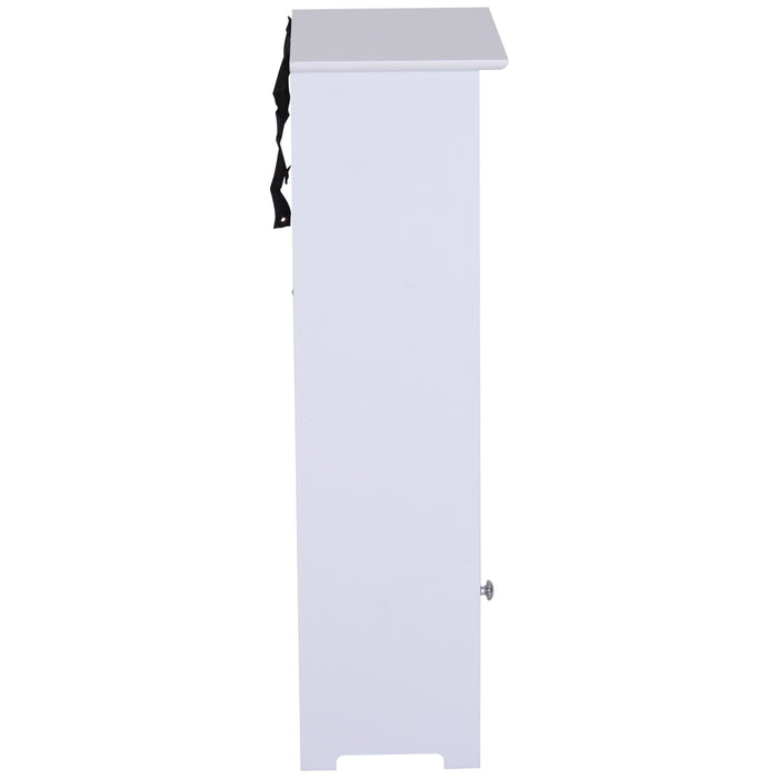 Mobiletto da Bagno in 40x23x80 cm  Floreale Bianco