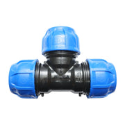 Quadrato a T di compressione uguale D63x63x63mm PN16 PEHD.