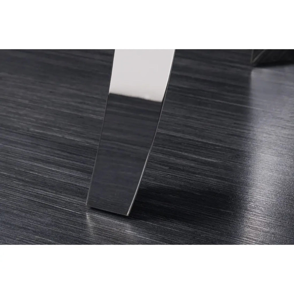Tavolino basso VELENA 100 cm in teak con vetro temperato – Piedi cromati design barocco