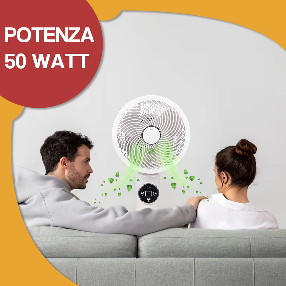 Ventilatore a Piantana 50 W Telecomando 6 Velocità Timer e Base Antiribaltamento