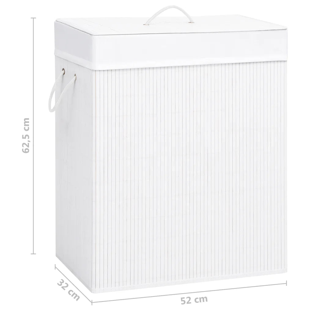 Cesto Portabiancheria in BambÃ¹ Bianco 100 L cod mxl 52684