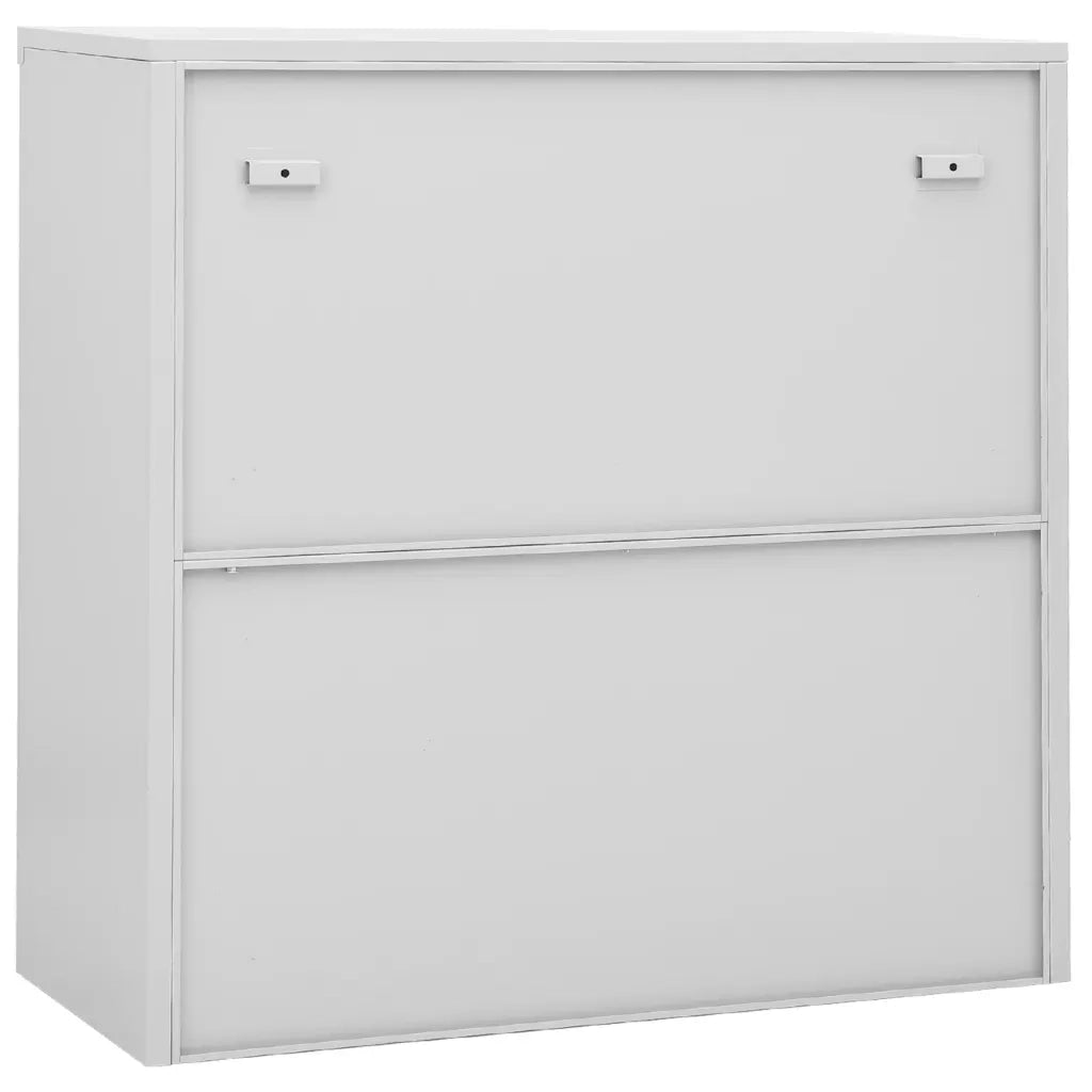 Robusto armadio da ufficio con ante scorrevoli e serratura dimensioni 90 x 40 x 90 cm stile moderno in acciaio grigio chiaro. Codice articolo: 02_0046811.