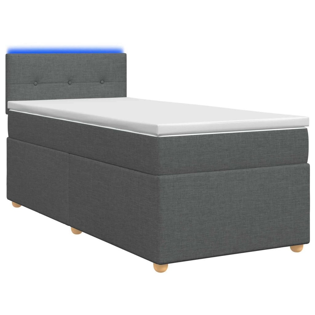 Letto box spring con materasso Grigio Scuro 80 x 200 cm Tessuto 3452290