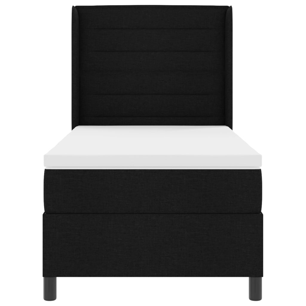 Letto Box Spring con Materasso e LED Nero 80x200 cm Tessuto