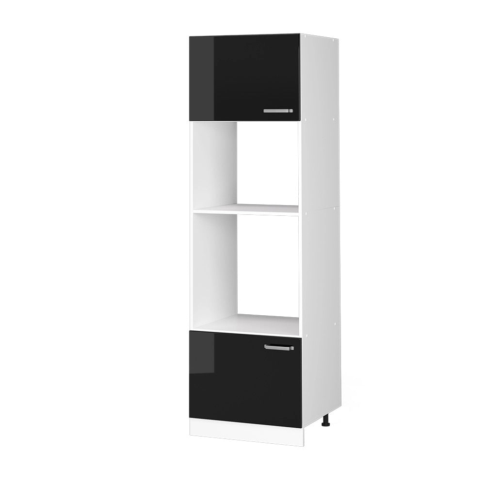 Vicco Dispensa universale Nero lucido 60 cm con ripiani e ante a giorno