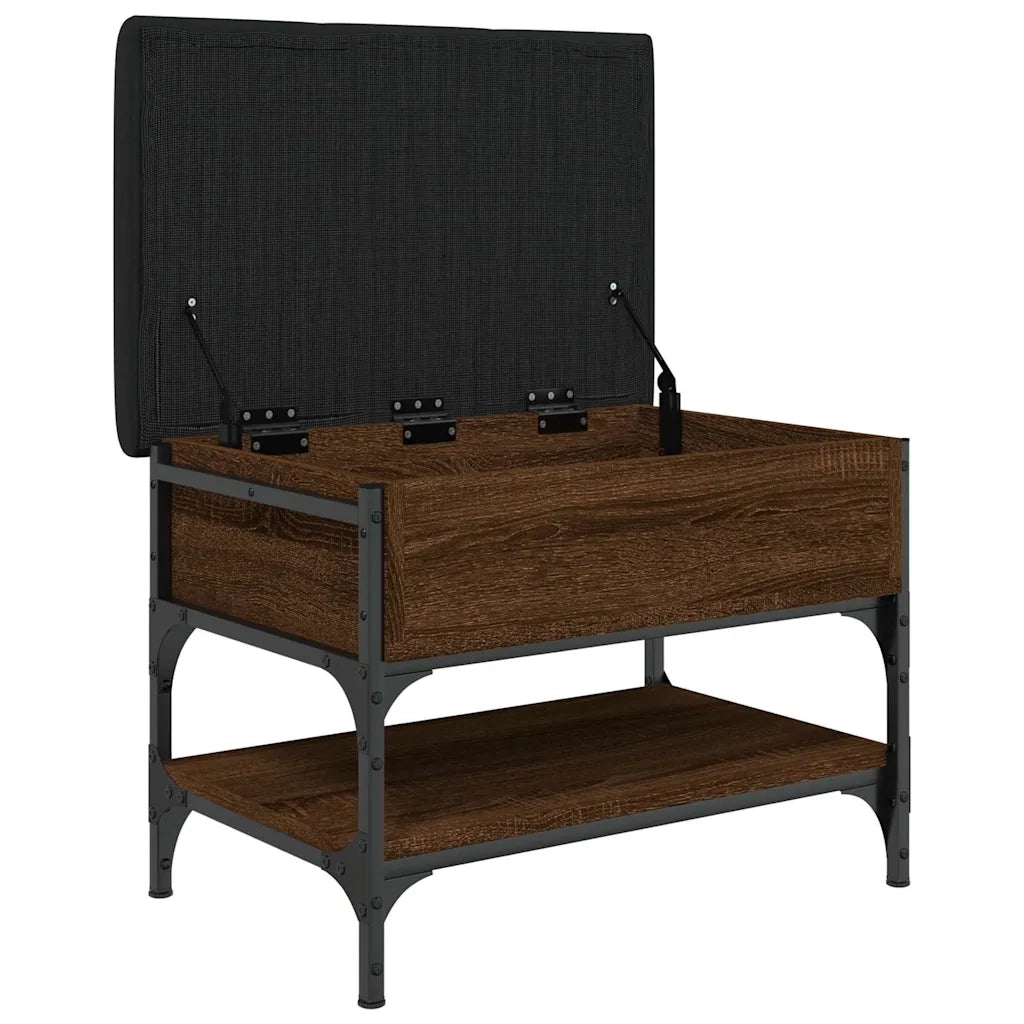 Panca Porta Scarpe-Sgabello-Panca Scarpiera Rovere Marrone 62x42x45 cm Legno Multistrato