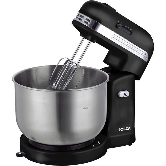 Robot da cucina JOCCA - Ciotola in acciaio inossidabile da 3,5 l - 5 velocità - Nero e grigio