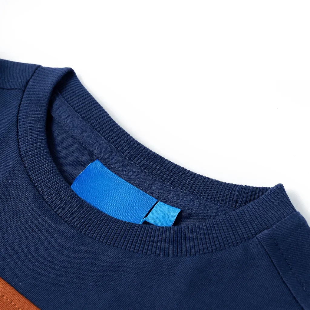 Maglietta da Bambino a Maniche Lunghe Blu Marino 116 12851