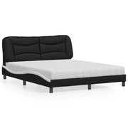 Letto con Materasso Hvar Nero e Bianco 160x200cm Similpelle 3208736