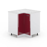 Mobile ad angolo cucina Fame-Line Bordeaux lucido/Bianco 80.5 cm, PL Marmo Vicco