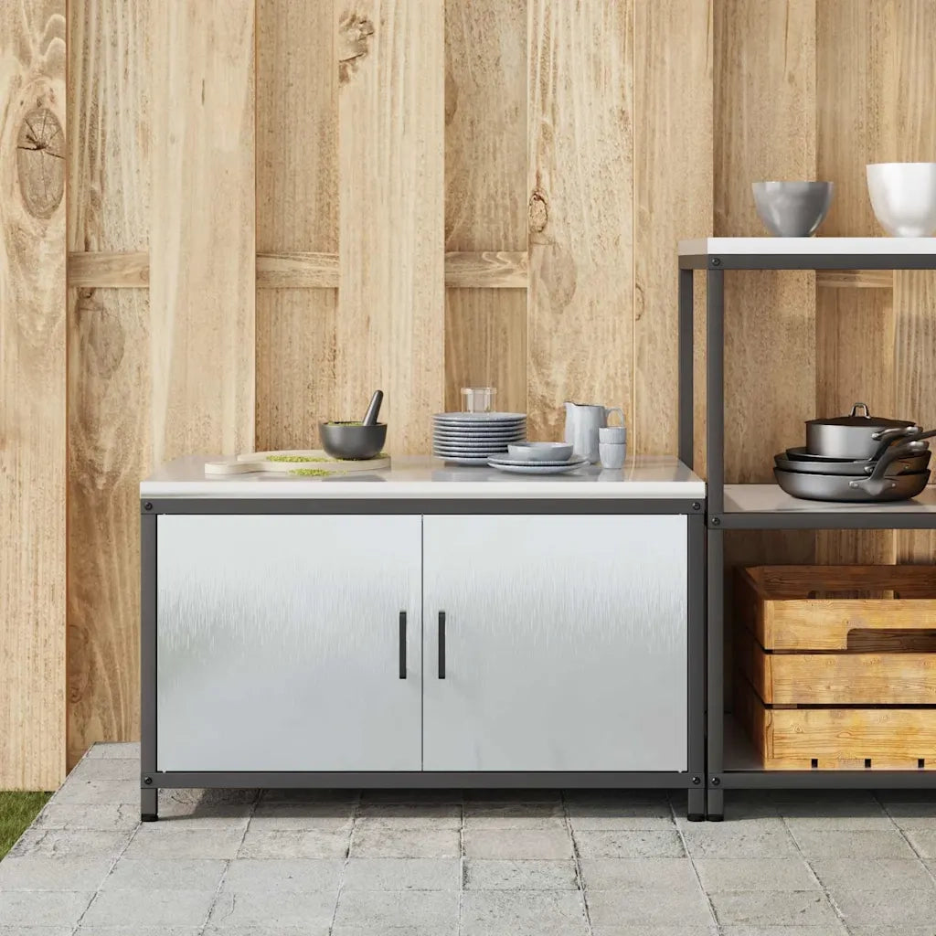 Stoccaggio in cucina con porta Argento 60 x 50 x 92 cm Acciaio