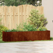 Fioriera Arrugginita 200x40x40 cm in Acciaio Corten 860688