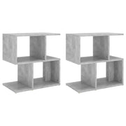 Set di 2 Comodini | Armadio da Notte | Mobiletto da notte Grigio Cemento 50x30x51,5 cm in Legno Multistrato