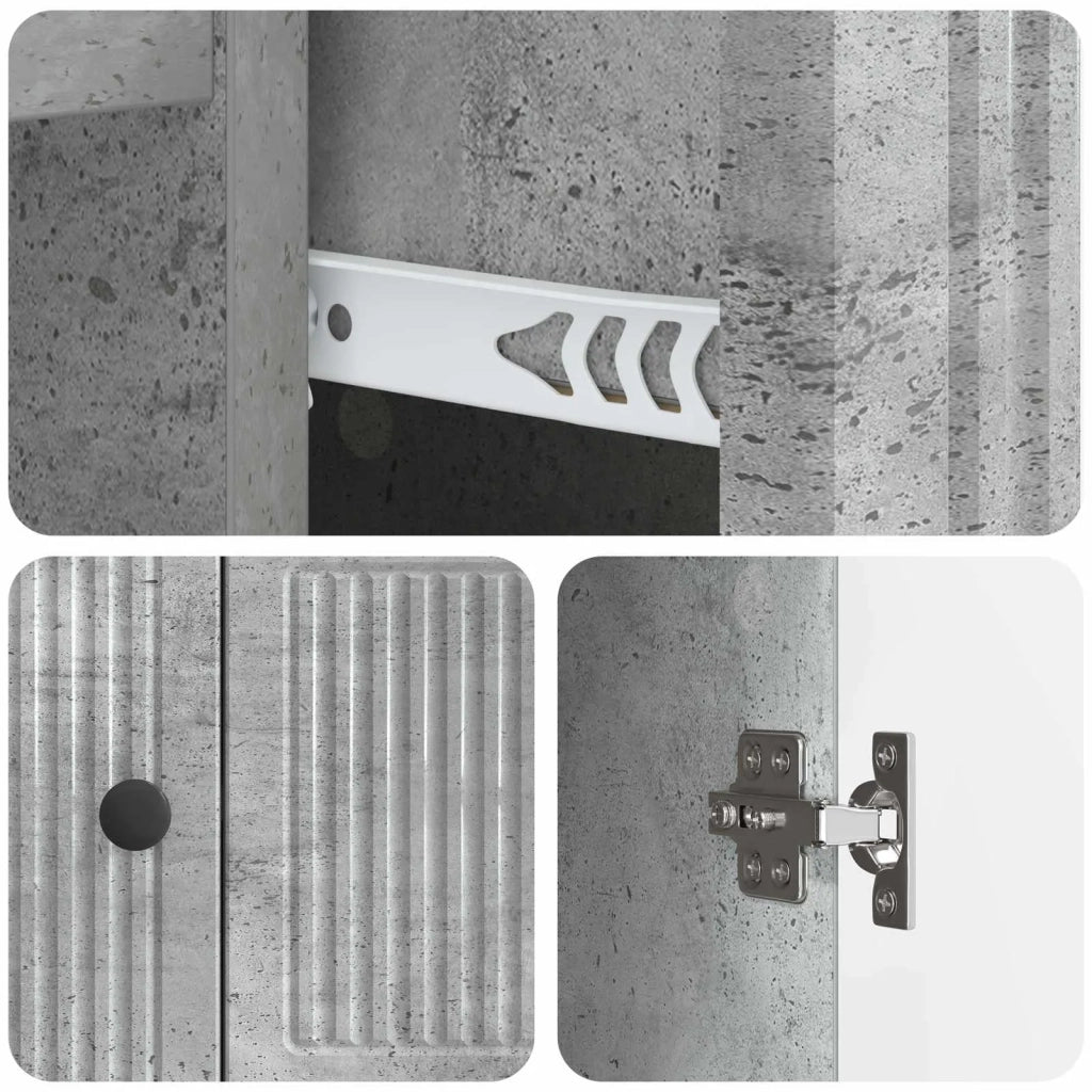 Credenza Grigio Cemento 66 x 34,5 x 90 cm Legno ingegnerizzato 893938