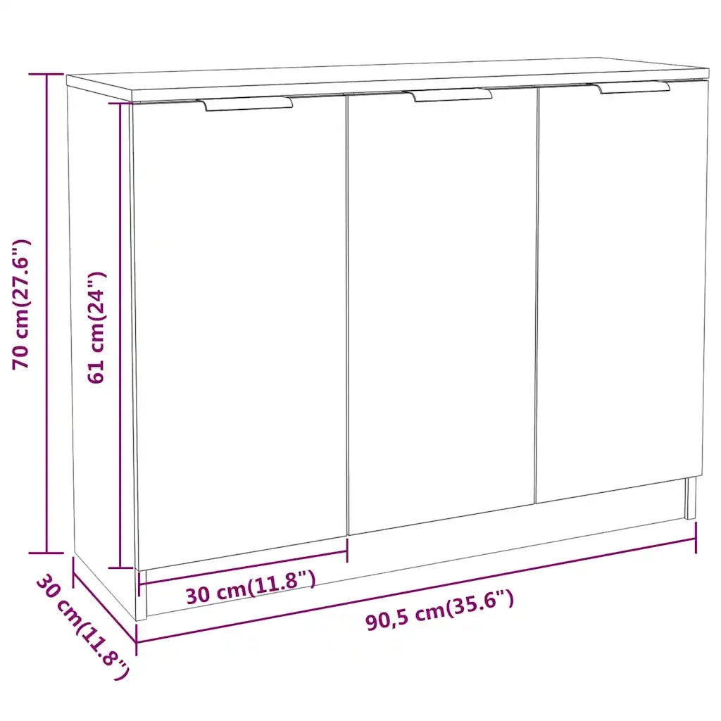 Credenza Rovere Sonoma 90,5x30x70 cm in Legno Multistrato 811190