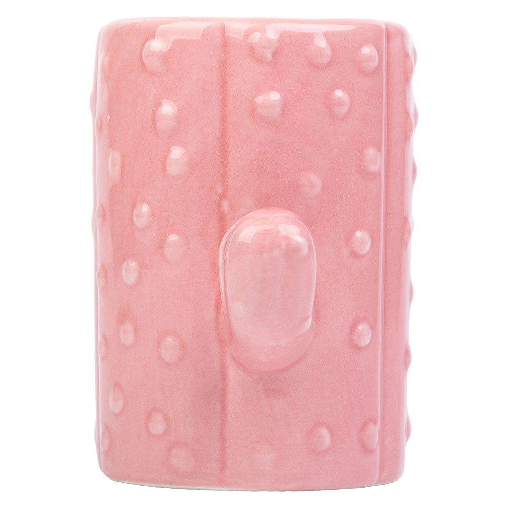 Portapenne cactus in ceramica rosa 13,5x7,8x11h