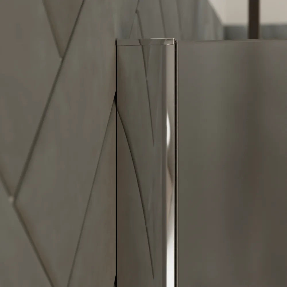 Doccia walk-in 90cm + anta 30cm vetro 8mm opaco profili cromo | Keros
