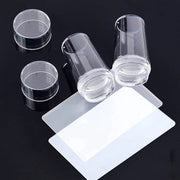 Strumento per stampare le unghie trasparente - Piastra per stampare le unghie - Spazzola - Stampatore in silicone - Kit DIY per manicure - Precisazione nel design delle unghie - Stampatore per nail art