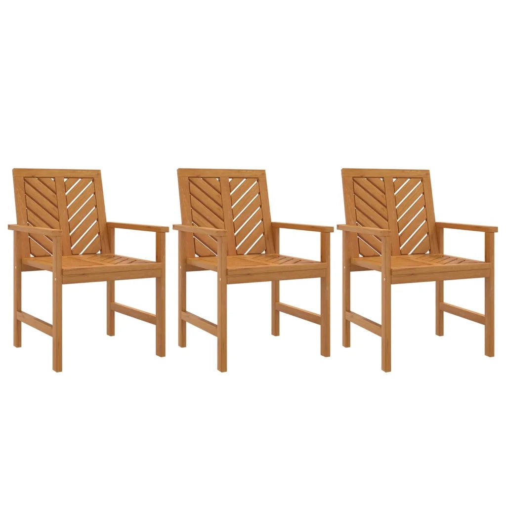 Sedie da Pranzo da Giardino 3pz Legno Massello di Acacia 362228