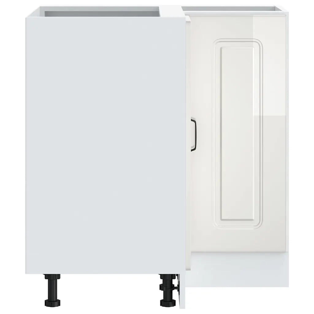 Mobile Base ad Angolo Cucina Kalmar Bianco Lucido in Truciolato 853509