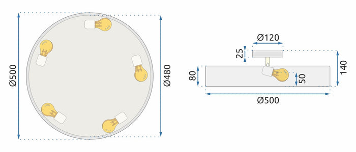 Lampada App860-c Black/gold 50 Cm