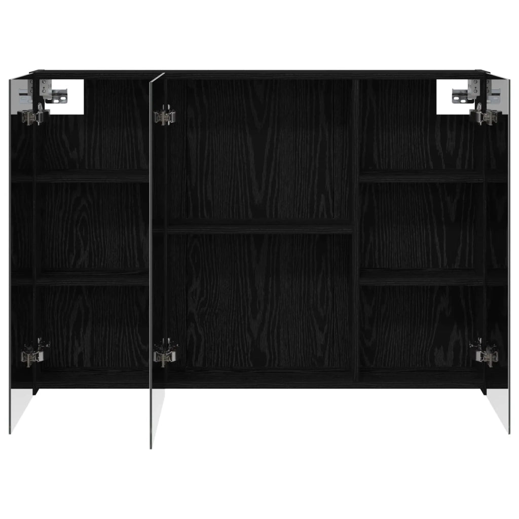 Mobiletto per specchio da bagno Rovere Nero 100 x 14,5 x 70 cm