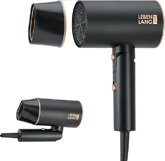 Asciugacapelli potente - Asciugacapelli a 2100 W - Anti-frizz con modalità aria fredda - Asciugacapelli pieghevole compattabile - Asciugacapelli a ioni - Prevenire i punti di rottura dei capelli