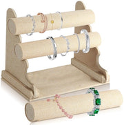 Standarizzazione per orologi, supporto per bracciali in velluto con 3 strati rimovibili, display per bracciali, supporto per bracciali, supporto per orologi, custodia per orologi, bracciali, collane (khaki)