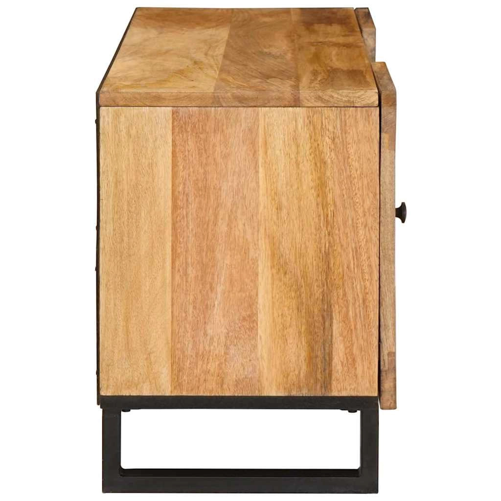 Mobile porta TV rettangolare moderno con contenitore 105 x 33 x 46 cm in legno massello di mango marrone 02_0057788