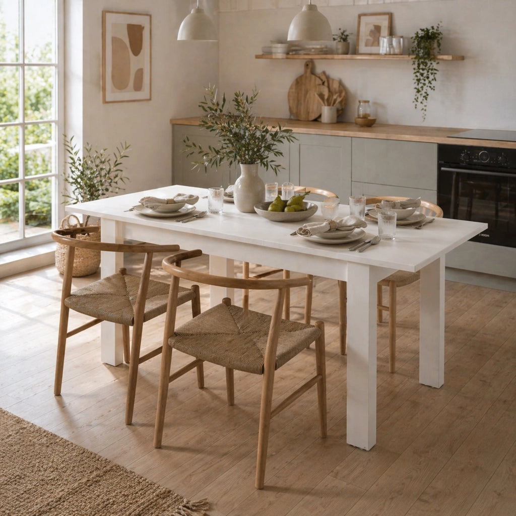 Marudo, Tavolo Allungabile 8 Posti, 120x80x76h cm Bianco Opaco