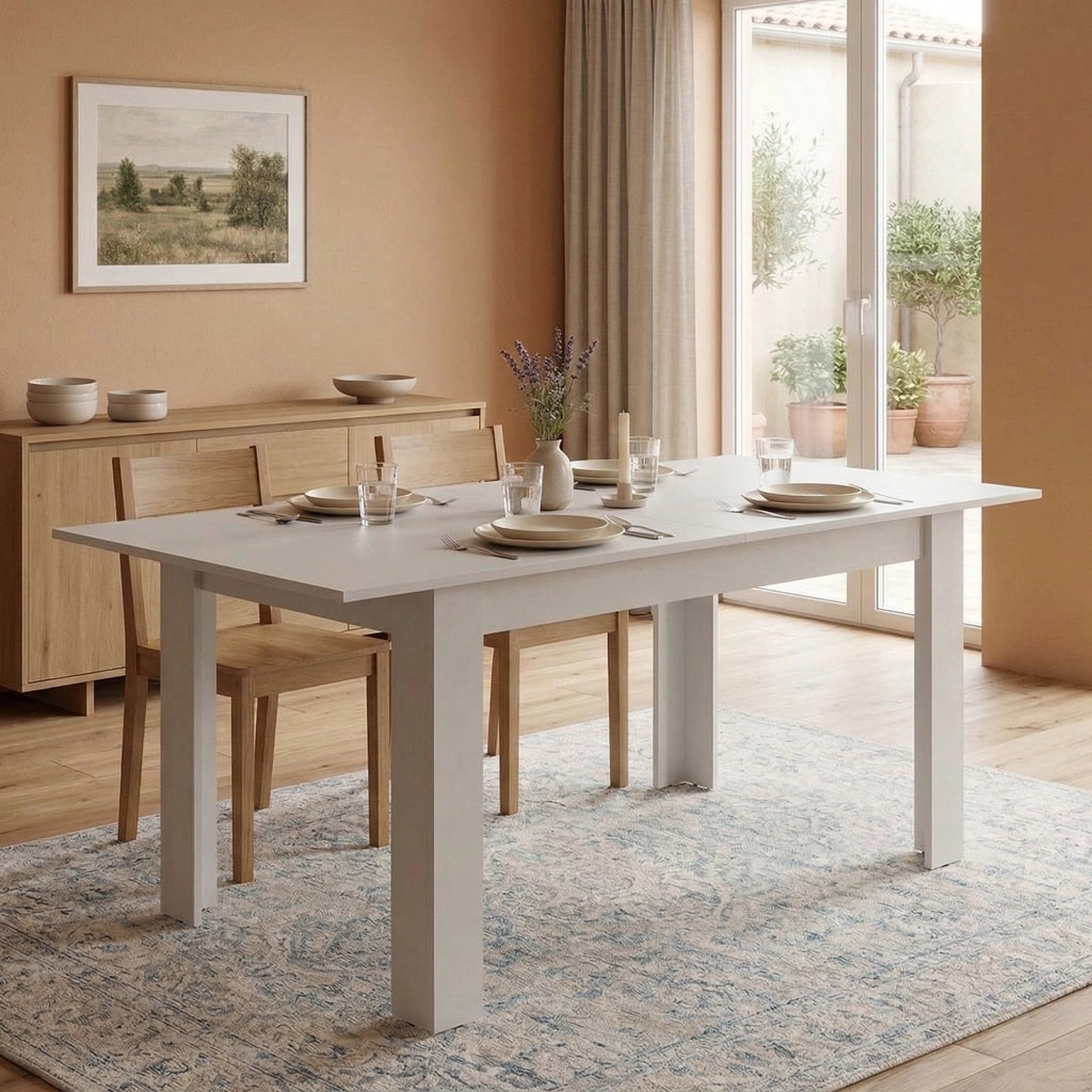 Marudo, Tavolo Allungabile 8 Posti, 120x80x76h cm Bianco Opaco