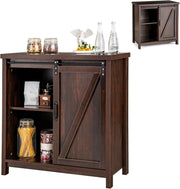 Armadio a buffet con 4 scomparti, moderno armadio da cucina con ante scorrevoli, cassettiera da cucina industriale, credenza per soggiorno e corridoio, 80 x 40 x 82 cm, marrone